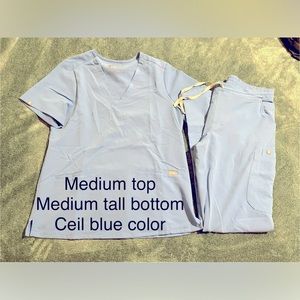 Figs Ceil Blue Scrub Set